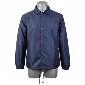 City Streets Lightweight Windbreaker Men Size XL Navy Button Urban